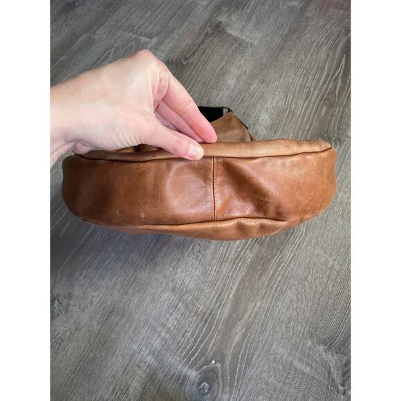 Boden Brown Leather Hobo Shoulder Bag - Large - Woven Strap - Picture 8 of 9